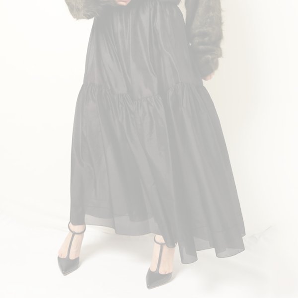 画像8:  {SOLD} BLAMINK ブラミンク FALL シルクギャザー ロングスカート{7924-230-0326-BLK-BBA} (8)