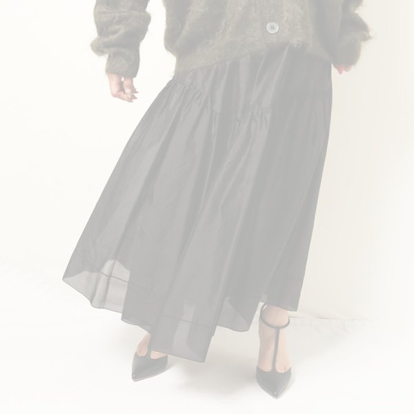 画像9:  {SOLD} BLAMINK ブラミンク FALL シルクギャザー ロングスカート{7924-230-0326-BLK-BBA} (9)