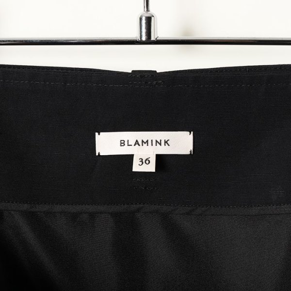 画像6: 【 40%OFF セール88,000円→52,800円】 BLAMINK ブラミンク レーヨンリネンサイドベルトフレアスカート{7924-299-0248-BLK-BAS} (6)