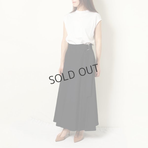 画像7: {SOLD}BLAMINK ブラミンク レーヨンリネンサイドベルトフレアスカート{7924-299-0248-BLK-BAS} (7)