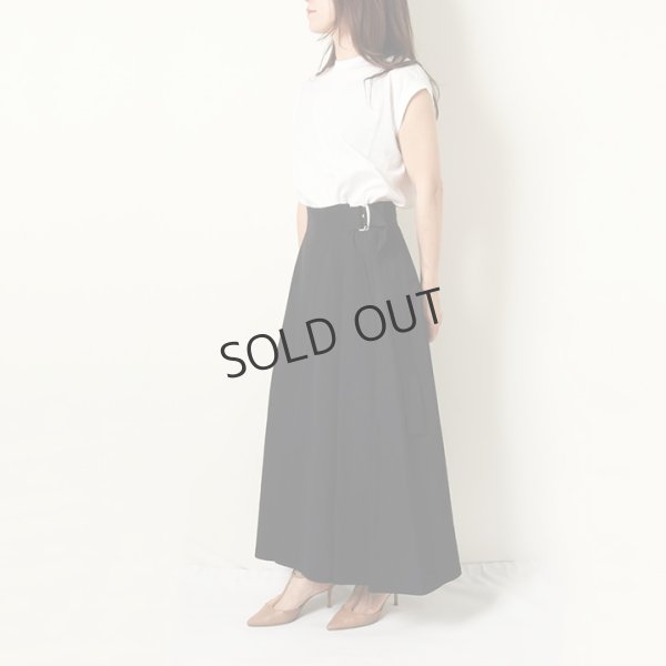 画像8: {SOLD}BLAMINK ブラミンク レーヨンリネンサイドベルトフレアスカート{7924-299-0248-BLK-BAS} (8)