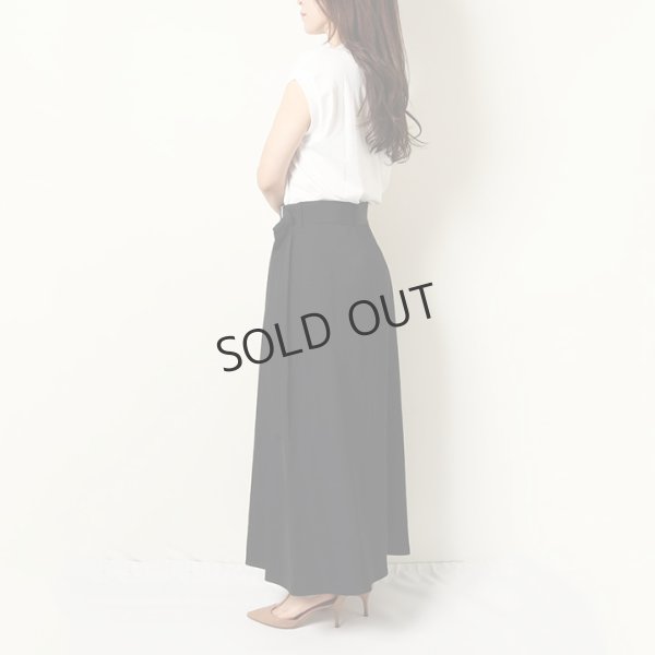 画像9: {SOLD}BLAMINK ブラミンク レーヨンリネンサイドベルトフレアスカート{7924-299-0248-BLK-BAS} (9)