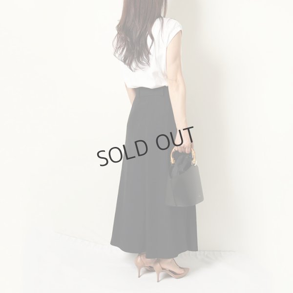 画像10: {SOLD}BLAMINK ブラミンク レーヨンリネンサイドベルトフレアスカート{7924-299-0248-BLK-BAS} (10)