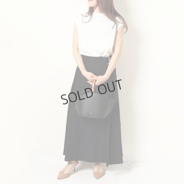 画像11: {SOLD}BLAMINK ブラミンク レーヨンリネンサイドベルトフレアスカート{7924-299-0248-BLK-BAS} (11)