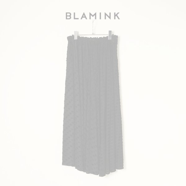 画像1:  {SOLD} BLAMINK ブラミンク リップジャガードギャザースカート{7924-299-0285-BLK-BAA} (1)