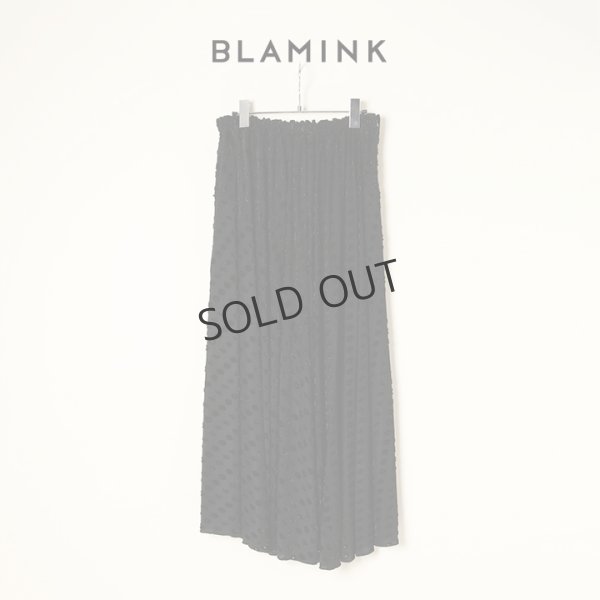 画像1: {SOLD}BLAMINK ブラミンク リップジャガードギャザースカート{7924-299-0285-BLK-BAA} (1)