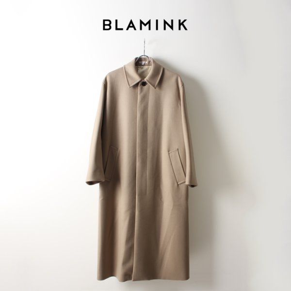 画像1: BLAMINK ブラミンク ウールステンカラー ロングコート{7925-299-0158-BEIGE-AIA} (1)