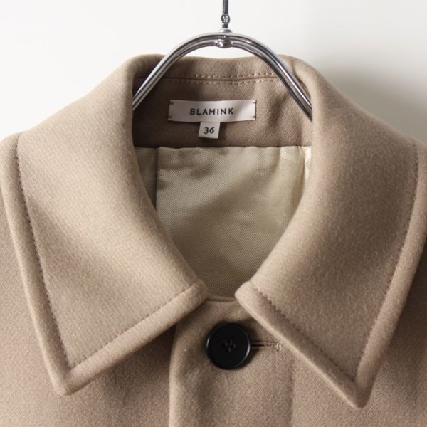 画像5: 【 40%OFF セール231,000円→138,600円】 BLAMINK ブラミンク ウールステンカラー ロングコート{7925-299-0158-BEIGE-AIA} (5)