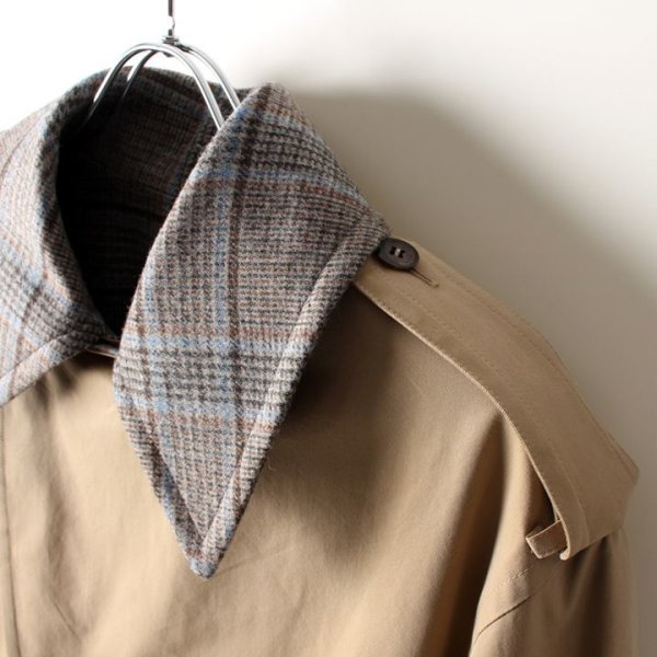 画像5: 【 40%OFF セール231,000円→138,600円】 BLAMINK ブラミンク コットンシルク ウールチェック リバーシブルコート{7925-299-0172-BEIGE-AIA} (5)