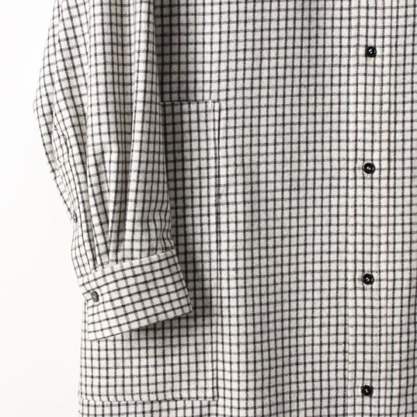 画像5: 【 40%OFF セール154,000円→92,400円】 BLAMINK ブラミンク ウールチェック バックギャザー レギュラーカラーワンピース{7926-230-0171-OFF WHITE-AIA} (5)