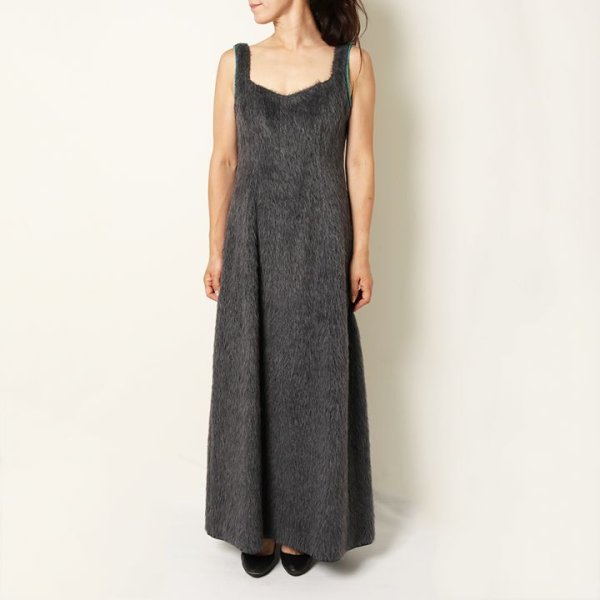 画像7: 【 40%OFF セール154,000円→92,400円】 BLAMINK ブラミンク アルパカポリエステルシャギー変形ダーツドレス{7926-230-0220-DGY-BJA} (7)