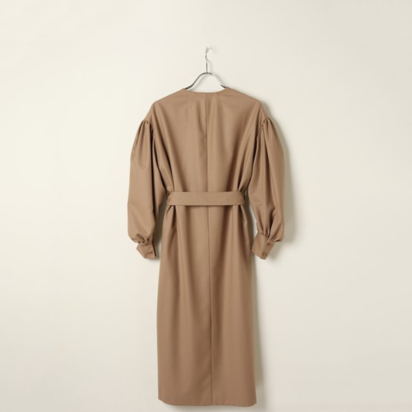 画像7: 【 40%OFF セール110,000円→66,000円】 BLAMINK ブラミンク ウールVネックロングスリーブワンピース{7926-230-0233-BEG-BJA} (7)