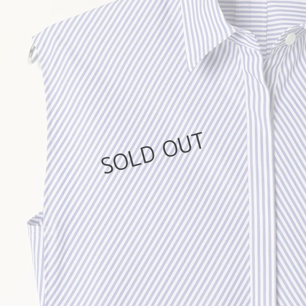 画像4: {SOLD}BLAMINK ブラミンク コットンバイアスストライプノースリーブワンピース{7926-230-0298-LBL-BBS} (4)