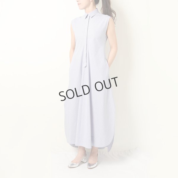 画像9: {SOLD}BLAMINK ブラミンク コットンバイアスストライプノースリーブワンピース{7926-230-0298-LBL-BBS} (9)
