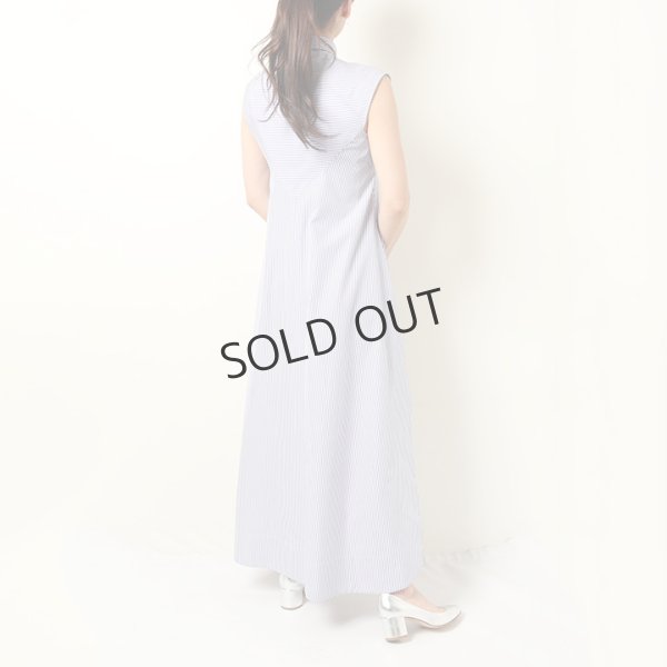 画像11: {SOLD}BLAMINK ブラミンク コットンバイアスストライプノースリーブワンピース{7926-230-0298-LBL-BBS} (11)