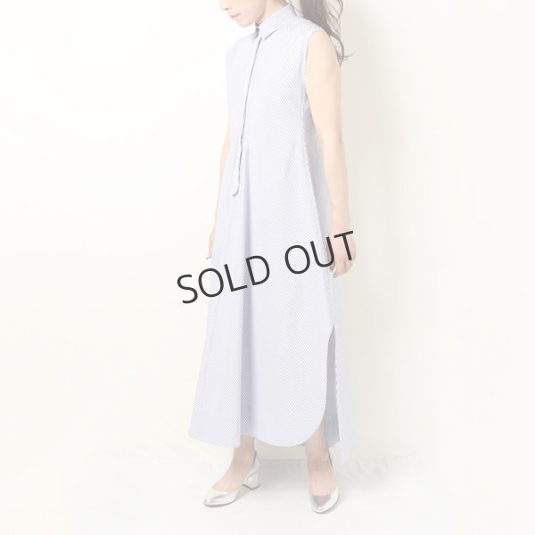 画像12: {SOLD}BLAMINK ブラミンク コットンバイアスストライプノースリーブワンピース{7926-230-0298-LBL-BBS} (12)