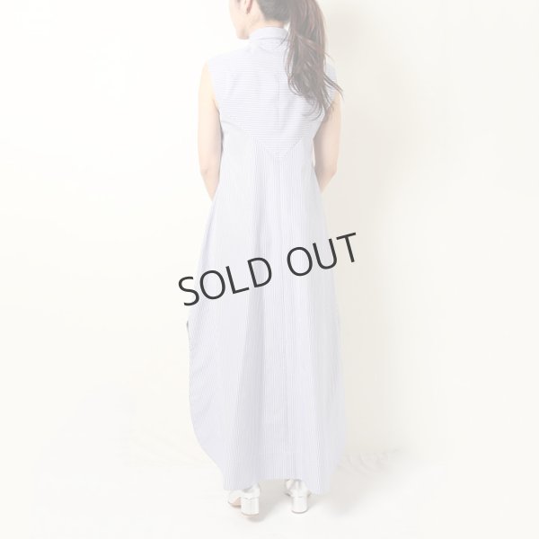 画像13: {SOLD}BLAMINK ブラミンク コットンバイアスストライプノースリーブワンピース{7926-230-0298-LBL-BBS} (13)