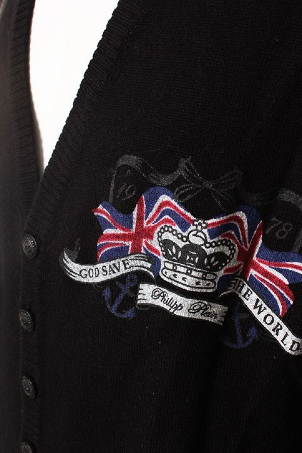 画像4: 【 50%OFF セール208,546円→104,273円】 PHILIPP PLEIN フィリッププレイン cardigan brit skull{09FWSWE071-BLK-} (4)