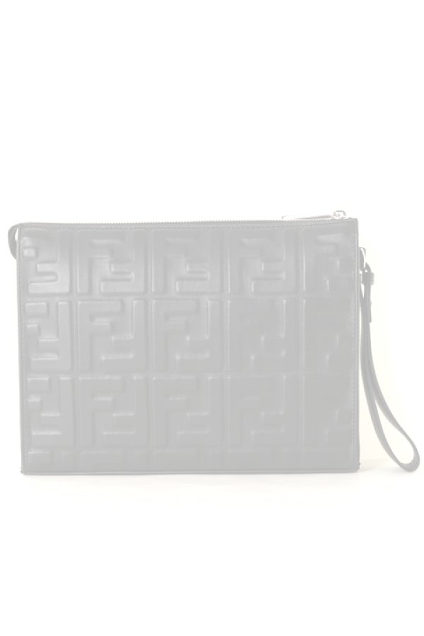 画像2:   FENDI フェンディ CLUTCH NAPPA FF 1974 EMBOSSED {-BJA}  :7VA491A72V-BLK-TU  (2)
