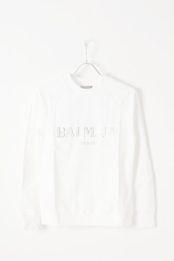 画像1:   BALMAIN バルマン BF1 C&S TOP SWEAT BALMAIN LOGO{816804619I-0001-AIS} (1)