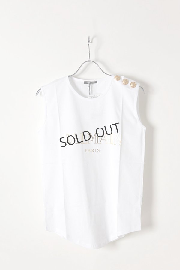 画像1: {SOLD}BALMAIN バルマン BF2 T-SHIRT LOGO BALMAIN GOLD{818105326I-0001-AIS} (1)