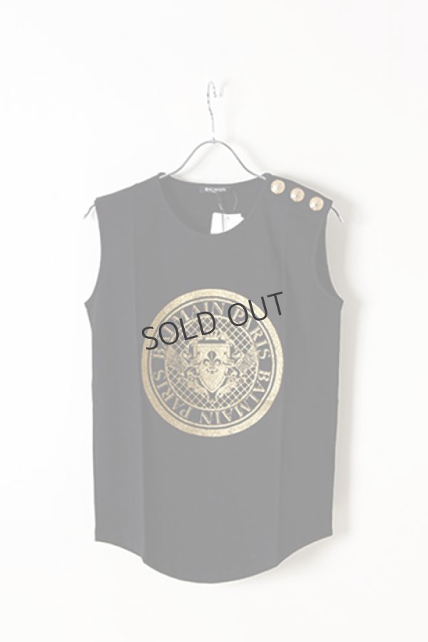 画像1: {SOLD}BALMAIN バルマン BF1 T-SHIRT BLASON LOGO G-PRINT SSL{828105I001-5100-AIS} (1)