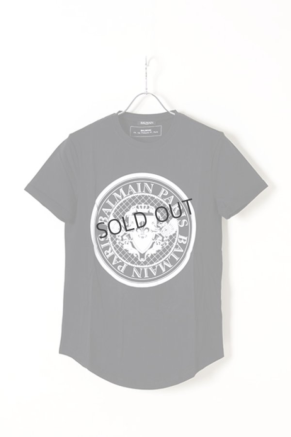 画像1: {SOLD}BALMAIN バルマン BH2 T-SHIRTS COIN-LOGO FLOCKY{-AIS} (1)