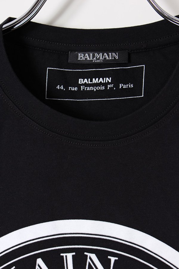 画像3: 【 30%OFF セール52,800円→36,960円】 BALMAIN バルマン BH2 T-SHIRTS COIN-LOGO FLOCKY{-AIS} (3)