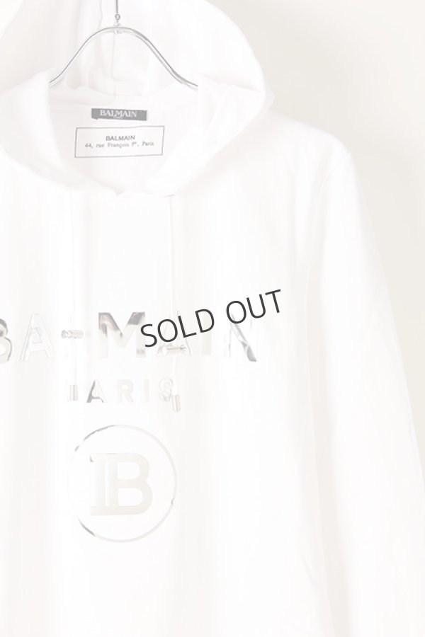 画像3: {SOLD}BALMAIN バルマン BH2 C&S PULL HOODIE NEW-LOGO{-AIA} (3)