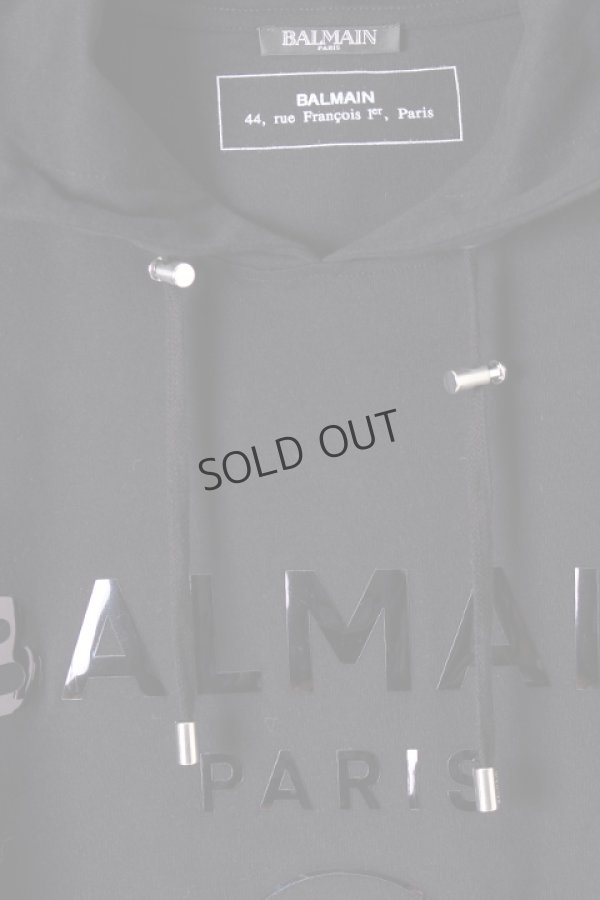 画像2: {SOLD}BALMAIN バルマン BH2 C&S PULL HOODIE NEW-LOGO{-AIA} (2)