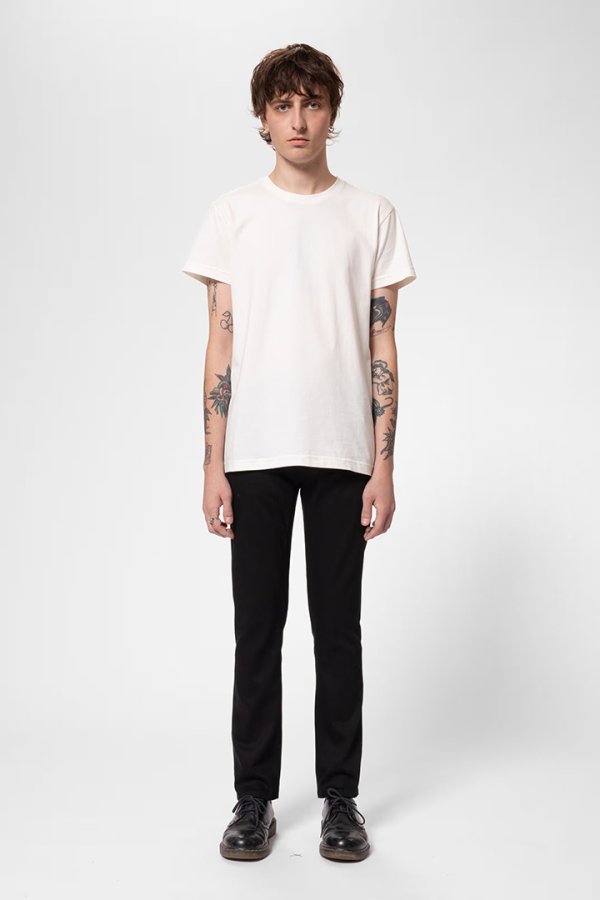 画像2: Nudie Jeans ヌーディージーンズ Grim Tim Dry Everblack グリムティム スリムストレート ジーンズ(レングス30) {113033030GRIMTIM792-BEA} (2)