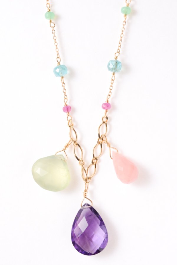 画像2: 【 30%OFF セール51,700円→36,190円】 ahkah blanc アーカーブラン トロワジュエルズネックレス 限定{AB0249010100-} (2)