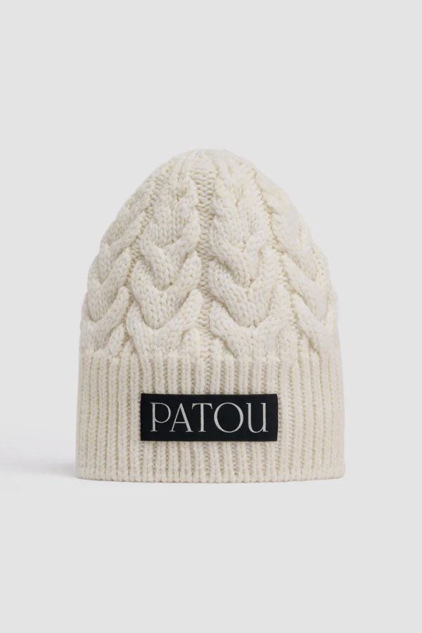 画像2: 【 30%OFF セール52,800円→36,960円】 PATOU パトゥ サステナブルウール ケーブルニット ビーニー{-BDA} (2)