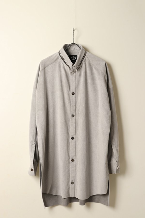 画像1: ACUOD by CHANU アクオド バイ チャヌ Suede Button Shirts{AC-22AW-SDBTST-GRY-BBA} (1)