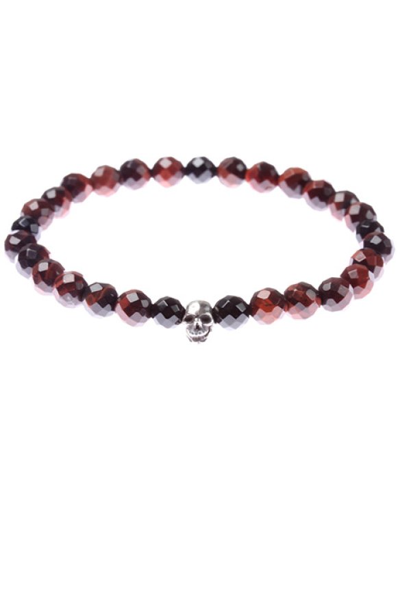 画像2: VADEL バデル natural stone/silver skull bracelet{AE087-STN01-4799（4499）-AEA} (2)