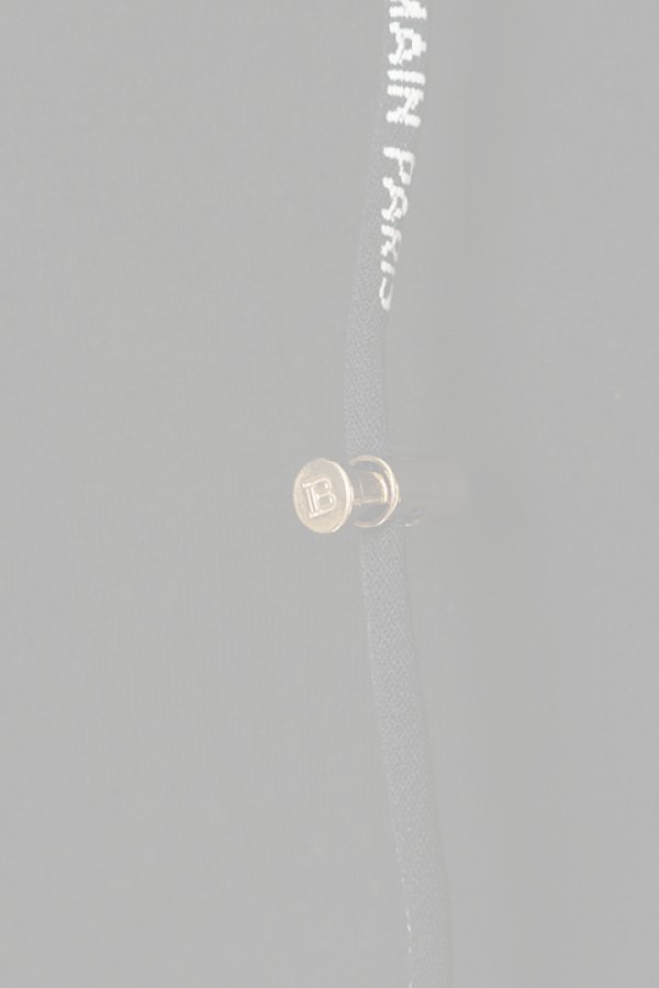 画像3:   BALMAIN バルマン BF1 JERSEY BALMAIN FLOCK DETAIL CROPPED HOODIE{-BCS} (3)