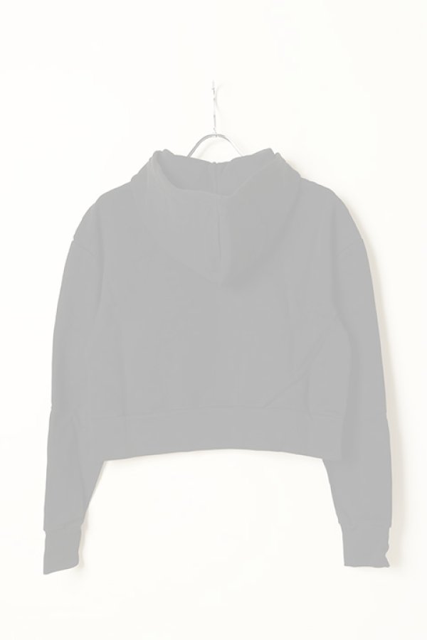 画像7:   BALMAIN バルマン BF1 JERSEY BALMAIN FLOCK DETAIL CROPPED HOODIE{-BCS} (7)