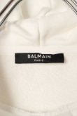 画像2: {SOLD}BALMAIN バルマン BF1 JERSEY BALMAIN FLOCK DETAIL CROPPED HOODIE{-BCS} (2)