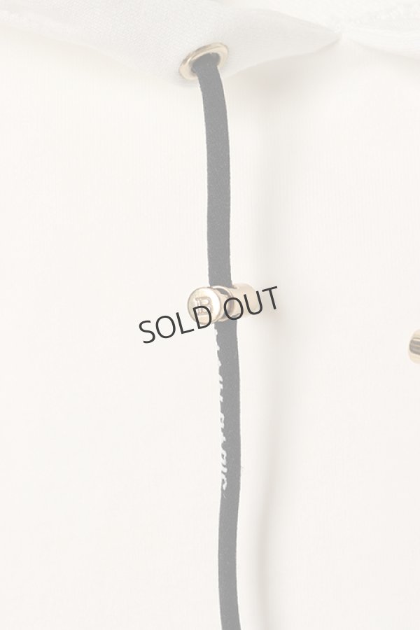 画像3: {SOLD}BALMAIN バルマン BF1 JERSEY BALMAIN FLOCK DETAIL CROPPED HOODIE{-BCS} (3)