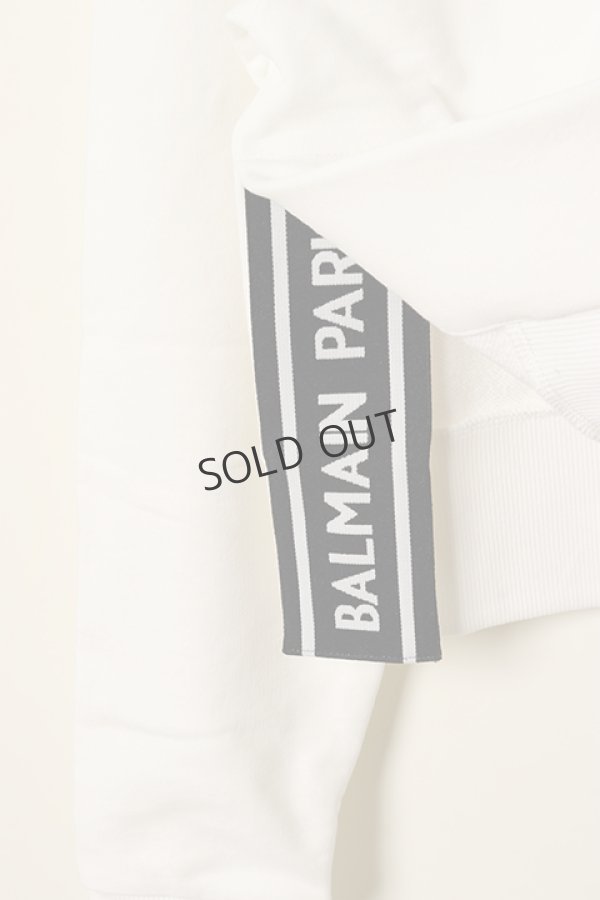 画像7: {SOLD}BALMAIN バルマン BF1 JERSEY BALMAIN FLOCK DETAIL CROPPED HOODIE{-BCS} (7)