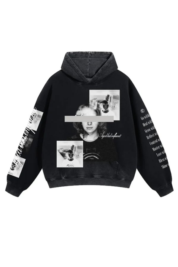 画像1: a good bad influence アグッドバッドインフルエンス DON'T LOOK HOODIE{-BEA} (1)