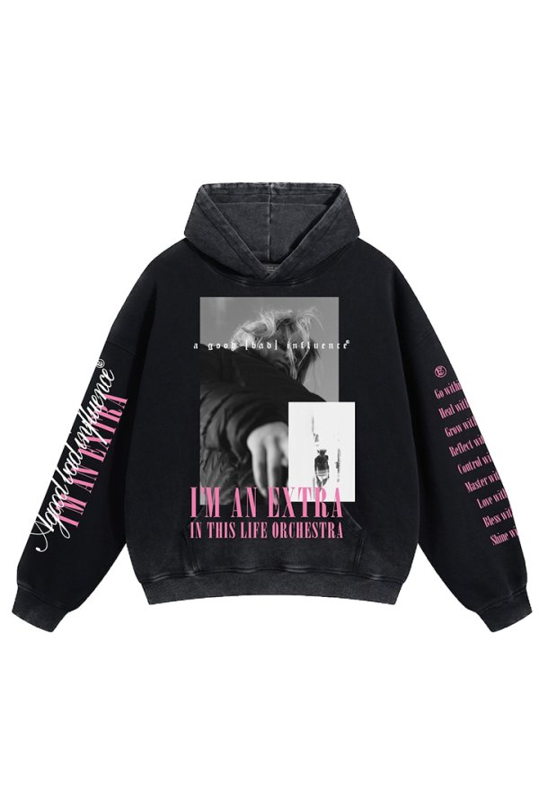 画像1: a good bad influence アグッドバッドインフルエンス I AM AN EXTRA HOODIE{-BEA} (1)