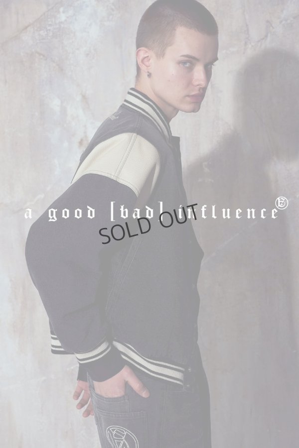 画像5: {SOLD}a good bad influence アグッドバッドインフルエンス DENIM VARSITY JACKET{-BEA} (5)