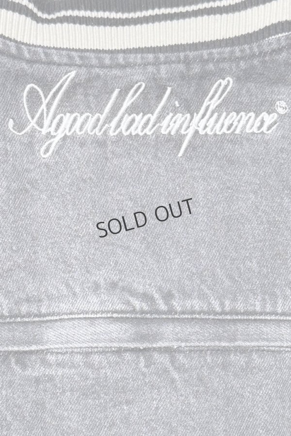 画像6: {SOLD}a good bad influence アグッドバッドインフルエンス DENIM VARSITY JACKET{-BEA} (6)