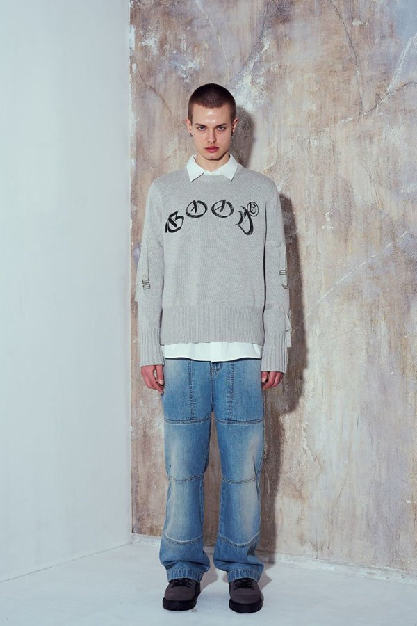 画像2: a good bad influence アグッドバッドインフルエンス GOOD LOGO SWEATER{-BEA} (2)