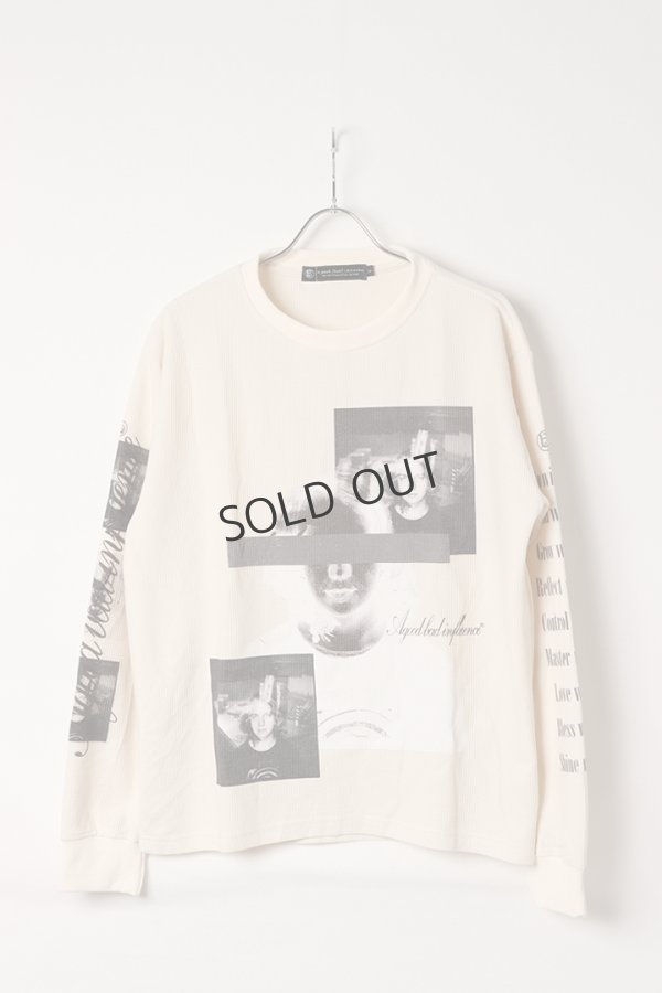 画像1: {SOLD}a good bad influence アグッドバッドインフルエンス DON’T LOOK WAFFLE LONG SLEEVE T-SHIRT{-BEA} (1)