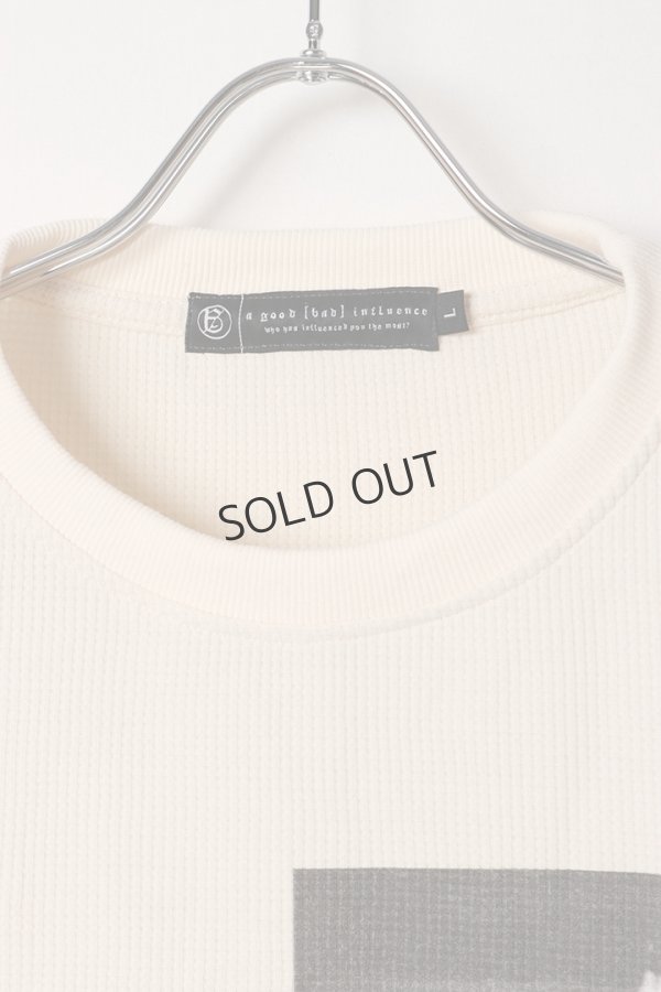 画像2: {SOLD}a good bad influence アグッドバッドインフルエンス DON’T LOOK WAFFLE LONG SLEEVE T-SHIRT{-BEA} (2)
