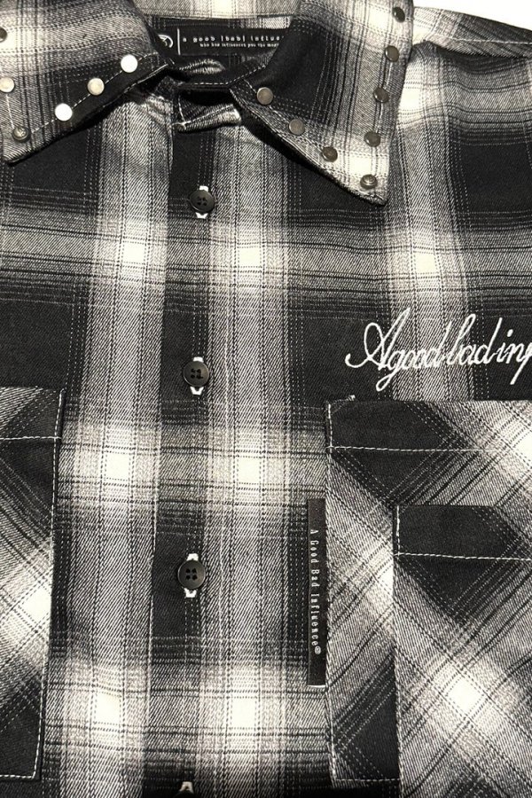 画像4: a good bad influence アグッドバッドインフルエンス CHECKER WITHIN SHIRT{-BEA} (4)