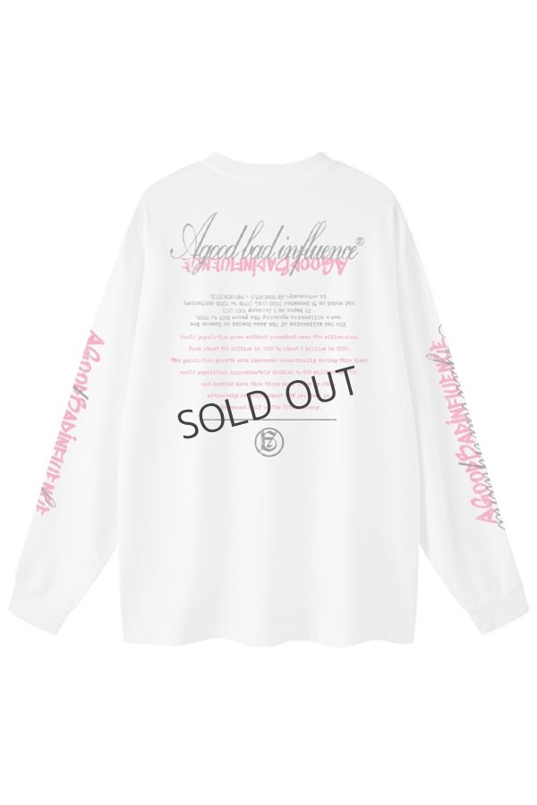 画像2: {SOLD}a good bad influence アグッドバッドインフルエンス 99 MOOD L/S T-SHIRT{-BES} (2)
