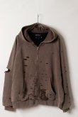 画像1: a good bad influence アグッドバッドインフルエンス AGED DISTRESED ZIP HOODIE{-BFA} (1)